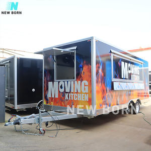 Carrito de aperitivos para perritos calientes móvil personalizado, camión de comida con pollo frito, pizzería, cocina totalmente equipada, remolque de concesión a la venta, barato - Product Image 1