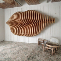 Sculpture en bois de luxe moderne pour la décoration murale de la maison, du bureau, de l'hôtel, panneau en chêne à lèvres, gravure, designs paramétriques pour une décoration murale spéciale