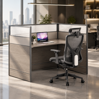 Poste de travail modulaire avec écran de confidentialité, bureau individuel pour employé avec prise électrique, projet de cloisonnement de bureau à aire ouverte
