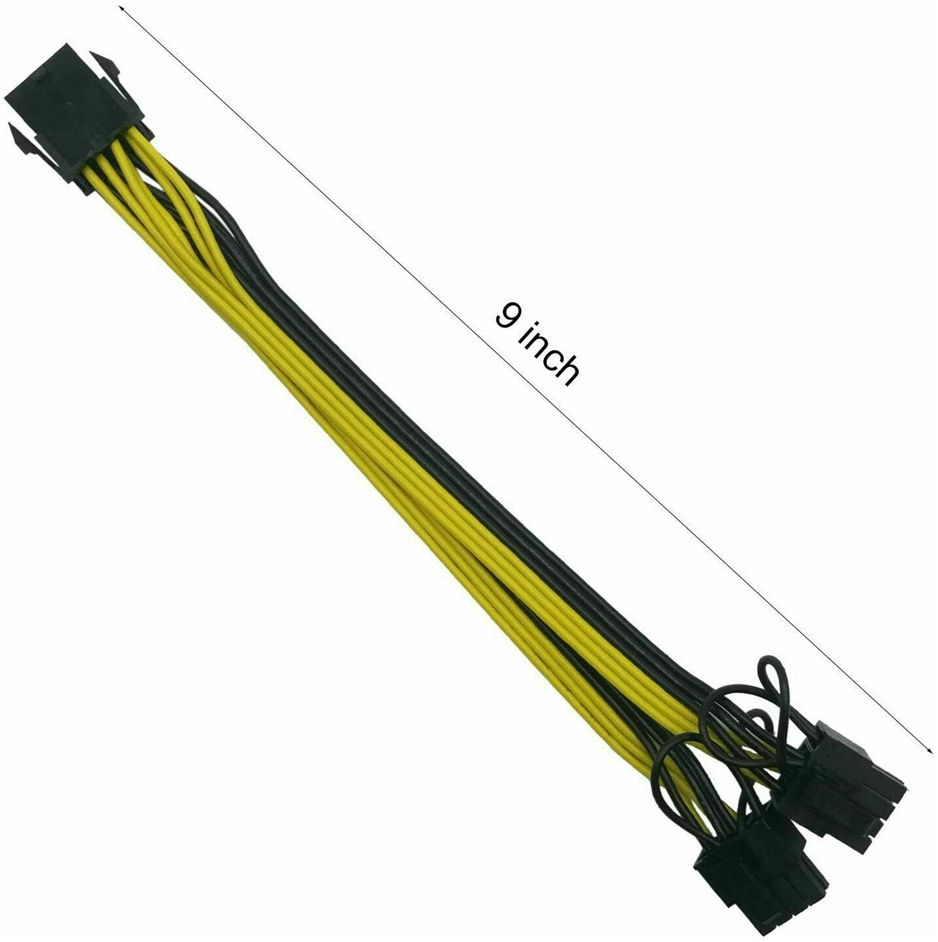 Hsthe Sea GPU VGA PCI-e 8 pin PCI Express scheda grafica video GPU VGA 8 pin femmina a doppia GPU 8 (6 + 2) pin maschio GPU 8 pin splitter alimentazione cavo di prolunga 8 pin GPU 25 cm