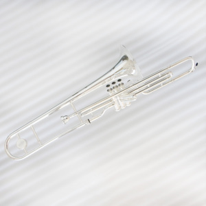 <span class=keywords><strong>Trombone</strong></span> ténor de haute qualité, corps en laiton, valves en cupronickel, laque dorée - Product Image 1