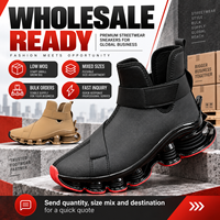 Baskets montantes pour hommes avec semelle à lame en TPU, sangle de cheville, style streetwear robuste, chaussures de sport décontractées