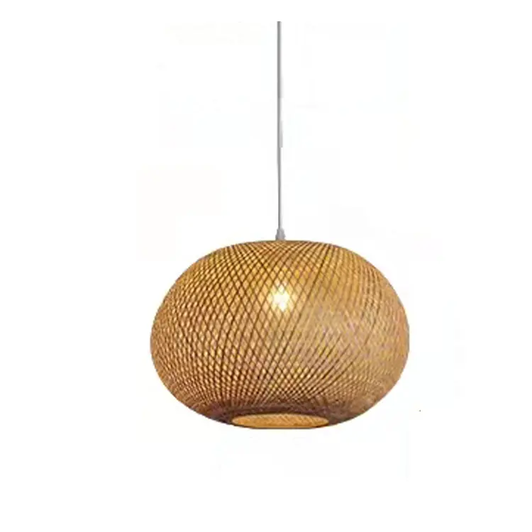 Top şekli benzersiz damla ışık ahşap kolye ışıkları japon kolye aydınlatma bambu kolye lamba ev için