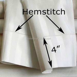Drap de lit d'hôtel à rayures en satin 10mm, 100% coton, housse de <span class=keywords><strong>couette</strong></span> d'hôtel, ensembles de draps à rayures 250TC - Product Image 6