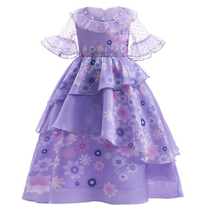 Costumes de cosplay pour filles à manches courtes, inspirés des films et séries télévisées, robes Mirabel Isabella, robe Encanto - Product Image 1