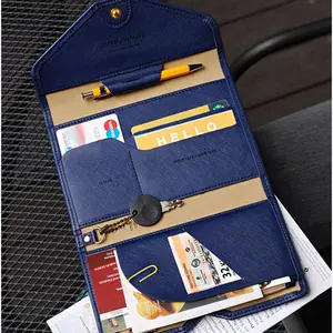 Wholesale Multi-functional Storage Men Credit Card Ticket Holder Travel Wallet PU Leather Passport Cover