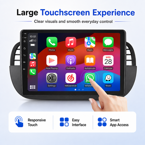 Per <span class=keywords><strong>Fiat</strong></span> 500 2007-2015, Schermo Radio DVD da 9 Pollici, Interfaccia Multifunzione, Console Mirrorlink, Connessione Wireless al Volante - Product Image 1
