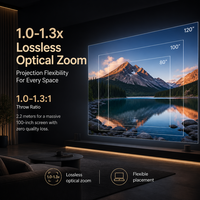 Projecteur laser triple M2 Pro 4k avec zoom optique 1,3x, 1400 lumens CVIA, son surround, système de cinéma maison 240 Hz pour jeux