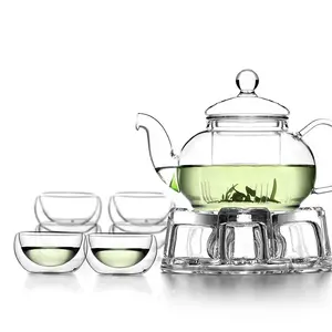 Alta limpar vidro borosilicato tea pot com infusor