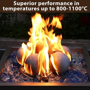 Campioni gratuiti: Sfere ignifughe in fibra ceramica beige da 3 pollici, ecologiche e moderne, per cottura interna/esterna - Product Image 4