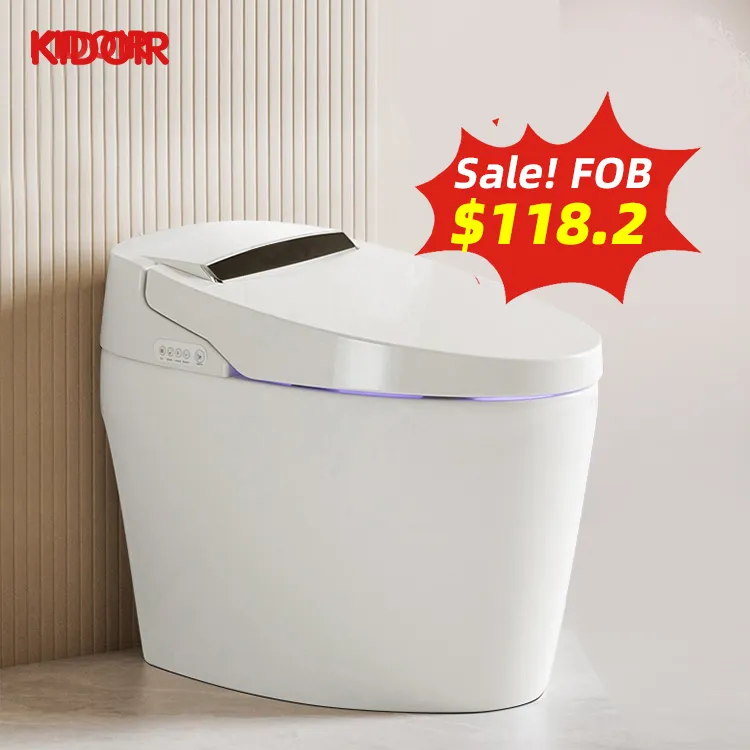 Kidoir 220v Chaozhou Toilette Wc Céramique Smart Intelligent Auto Rinçage Lavage Automatique Pulvérisation d'Eau Toilette Intelligente avec Filigrane