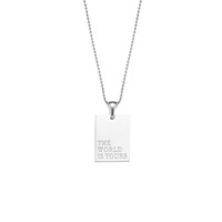 Collier avec pendentif initial vintage en acier inoxydable plaqué or Qiuhan OEM/ODM avec lettres gravées personnalisées