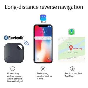 Localizador de alarme anti-perda certificado pela MFi Pet iTag Smart FindMy Mini Bluetooth localizador de chaves GPS