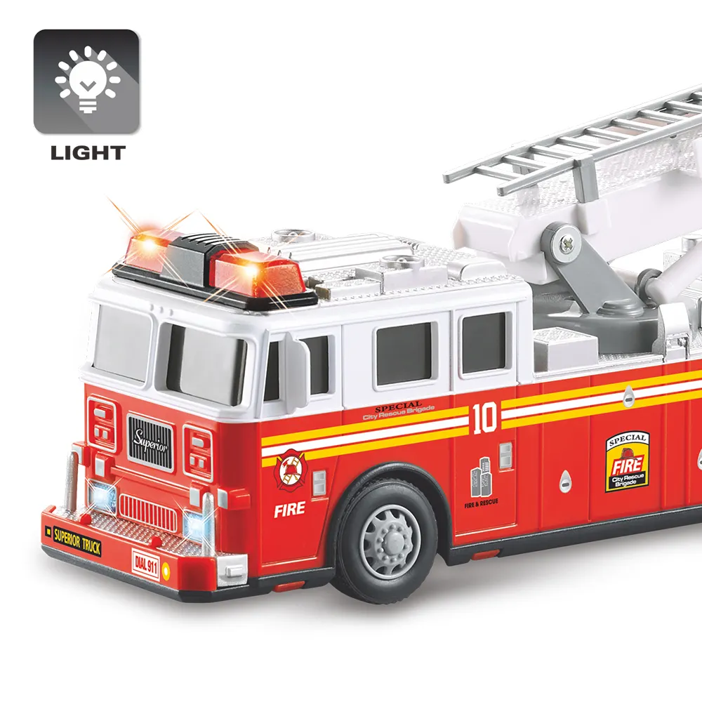 2023 New Rc Radio Electric Fire Truck Rescue Engine Remote Control Large Kids Toy Fully Functional With Extendable Ladder