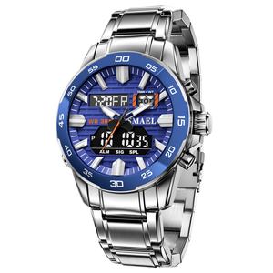 Nuevo Reloj SMAEL de Acero Inoxidable para Hombre 6076, Relojes Analógicos Digitales, Relojes de Cuarzo a Prueba de Agua, Relojes de Moda - Product Image 3