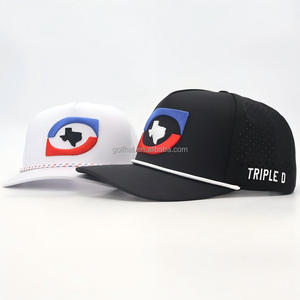 OEM Custom 5 Panel Baseball Cap <b>Waterproof</b> Hydro Breathable sports Golf <b>Hat</b> with 3D Embroidery Rope for Men Women Casual Wear - Product Image 3