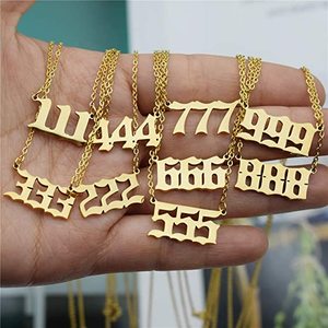 Collana con Numero Angelico per Donne, Placcata Oro, Delicata, con Ciondoli 111 222 333 444 555 666 777 888 999, Gioielli Numerologici - Product Image 6