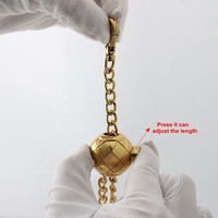 Nolvo World Luxury Fashion Chaîne de sac lanterne 6mm 7mm Or/Or satiné, longueur réglable, robuste et sécurisée, avec 2 types de mousquetons de haute qualité