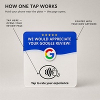 Plat Ulasan NFC Cetak Kustom Dengan Kode QR Untuk Rating Google Kartu Akrilik NTAG213 Grosir Massal Dari Pabrik Cina