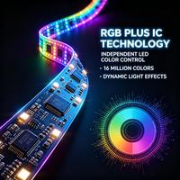 Bande lumineuse LED RGB à intensité variable en silicone IP65 pour contrôle intelligent, avec CRI80 et 16/30/60 LED pour la décoration intérieure