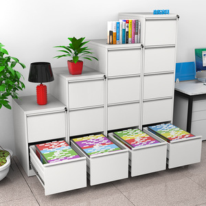 Meuble de classement de bureau à 4 tiroirs en métal, avec système de poussée et de traction, pour documents A4 suspendus - Product Image 3