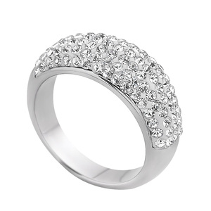 Anillo de Cóctel Glam para Mujer, Chapado en Plata 925, con Circonita Cúbica Creada en Laboratorio, Micro Pavé, Piedras Redondas, Joyería de Compromiso - Product Image 3