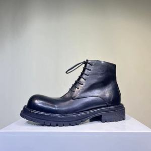 Botas Vaqueras de Cuero Casuales para Hombre, con Punta Puntiaguda, Impermeables, Estilo Occidental, Botas de Tobillo Cómodas, Sin Cordones, para Oficina y Trabajo - Product Image 2
