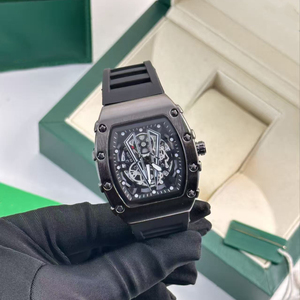 High quality Sport Automatic Mechanical <b>Watch</b> Tonneau <b>Case</b> Sapphire Crystal Rubber Strap Lightweight Mens <b>Watch</b> - Product Image 5