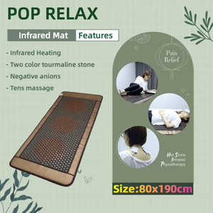 Pop Relax Spa Hot Stone Gezondheidszorg Koreaanse Infrarood Verwarming Pad Verlichten Pijnmat Thermische <span class=keywords><strong>Jade</strong></span> <span class=keywords><strong>Massage</strong></span> Bed Toermalijn Matras - Product Image 3