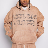 Ensembles assortis pour hommes de style vintage de haute qualité personnalisés, sweat-shirt délavé avec strass