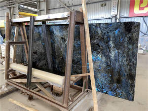 יקר ברזילאי ירקן אקזוטי טבעי גרניט למוריה שקוף עם תאורה אחורית אבן ברדוריט כחול גרניט מטבח השיש - Product Image 5