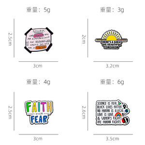 Pin de solapa de metal esmaltado de justicia social al por mayor, insignia personalizada de igualdad con la frase 'La ciencia es real' para decoración de mochilas - Product Image 6