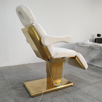 Lit de Soin Électrique de Luxe Noir à 4 Moteurs pour Massage Facial, Chaise et Lit Esthétique pour Salon de Beauté et Spa, ou Extension de Cils