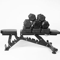 Banc de musculation réglable DINUO à 3 sections, appui-tête pliable, support de dossier à 8 positions, cadre en acier et fonte pour entraînement complet du corps