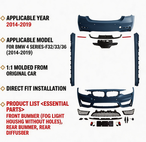 Kit carrosserie extérieur de haute qualité Auron série 4 F32 F36 F82, nouvelle version améliorée, pare-chocs 2013-2020, meilleur prix, ensemble complet, vente en gros - Product Image 4