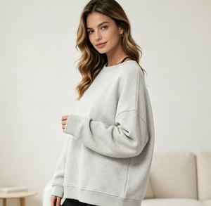 Women Streetwear Sweatshirt Custom 100% Cotton Crewneck with Logo Overweight Puff Printing Hoodies Manufacturers - Product Image 5