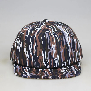 Hunting Camo Print Flat Bill <b>Snapback</b> Hat Adjustable Camouflage Baseball <b>Cap</b> for Outdoor Fishing Wholesale - Product Image 1