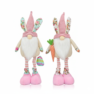 Standing <b>Easter</b> Gnome Plush With Bunny Ears Long Legs Handmade Swedish Tomte for Spring Farmhouse Home Decor Holiday Party <b>Gift</b> - Product Image 1