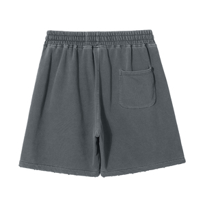 2023 fábrica nueva moda para hombre lavado Vintage agujeros <span class=keywords><strong>rotos</strong></span> corte Casual suelto francés Terry <span class=keywords><strong>pantalones</strong></span> <span class=keywords><strong>cortos</strong></span> en blanco - Product Image 6
