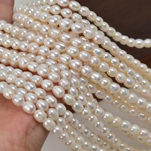 Collar de Perlas de Agua Dulce Naturales de 7-8 mm, Forma de Arroz, Agujero Grande, Accesorios de Joyería Semi-Acabados con Cuentas de Colores - Product Image 3