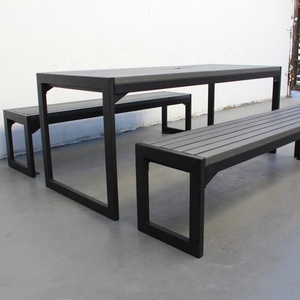 <span class=keywords><strong>Table</strong></span> de pique-nique rectangulaire en bois <span class=keywords><strong>composite</strong></span> recyclé avec une seule banquette, ensemble de <span class=keywords><strong>table</strong></span> et bancs de pique-nique en bois <span class=keywords><strong>composite</strong></span> - Product Image 3