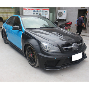 Kit de Mejora para Auto, Fibra de Carbono Húmeda, Parachoques Delantero y Trasero, Capó, Guardabarros, Nuevo, Compatible con Benz Clase C 2012-2014 W204 <span class=keywords><strong>Black</strong></span> Series - Product Image 1