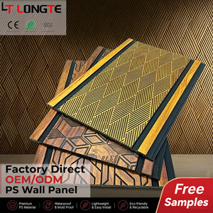 Panneau mural acoustique 3D <span class=keywords><strong>en</strong></span> PS rainuré, imperméable, <span class=keywords><strong>en</strong></span> polystyrène, lambris à lattes, revêtement décoratif <span class=keywords><strong>en</strong></span> <span class=keywords><strong>bois</strong></span>, pour hôtel, cinéma, intérieur - Product Image 1