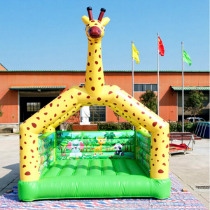Château gonflable commercial en PVC en forme de girafe, château gonflable safari, <span class=keywords><strong>animaux</strong></span> gonflables, trampoline pour enfants à louer en gros - Product Image 1