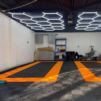 Plafonnier LED hexagonal intelligent 100-240V, lumière LED hexagonale en forme de nid d'abeille pour garage automobile, atelier