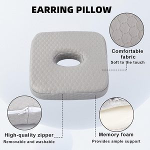 Almohada de Espuma Viscoelástica para Dormir de Lado, en Forma de Donut, para Aliviar el Dolor de Oreja y Prevenir la Inflamación por Pendientes - Product Image 3