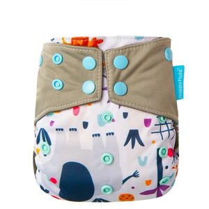 फुफ्लुट कपड़े के डायपर पशु पैटर्न सुरक्षित कपड़े की जेब वाटरप्रूफ कपड़े nappy धोने योग्य बाल डायपर - Product Image 1