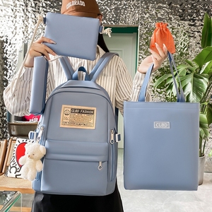 Good Quality <strong>4</strong> in 1 High School Bags Backpack Pencil Box Rucksack Messenger Bag Knapsack for Children - Product Image 4