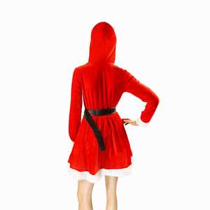 Großhandel Rotes Weihnachtsparty-Samt-Kostüm Massenproduktion und Direktversand vom Hersteller Santa-Stil Kostüm - Product Image 1