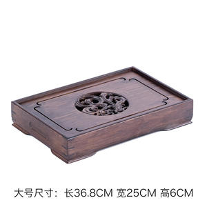 Plateau à thé en bambou haut de gamme avec réservoir d'eau, petite table à thé rectangulaire pour la maison et le bureau, et plateau de drainage. - Product Image 6